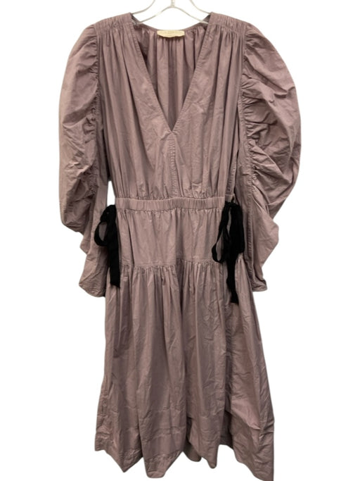 Ulla Johnson Size 4 Lavender Purple Cotton Long puff sleeve V Neck Maxi Dress Lavender Purple / 4
