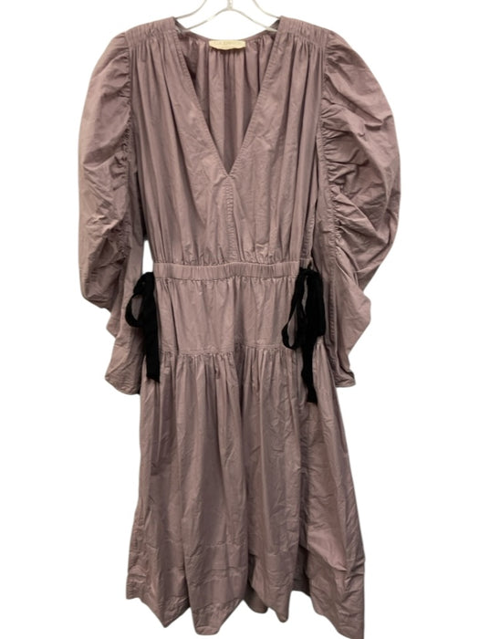 Ulla Johnson Size 4 Lavender Purple Cotton Long puff sleeve V Neck Maxi Dress Lavender Purple / 4