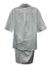Callas Size 44 Light Blue Cotton Short Sleeve Button Front Back Cut Out Dress Light Blue / 44
