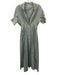 White Story Size 6 Pale Blue Cotton Short Sleeve Button Front Pleated Maxi Dress Pale Blue / 6