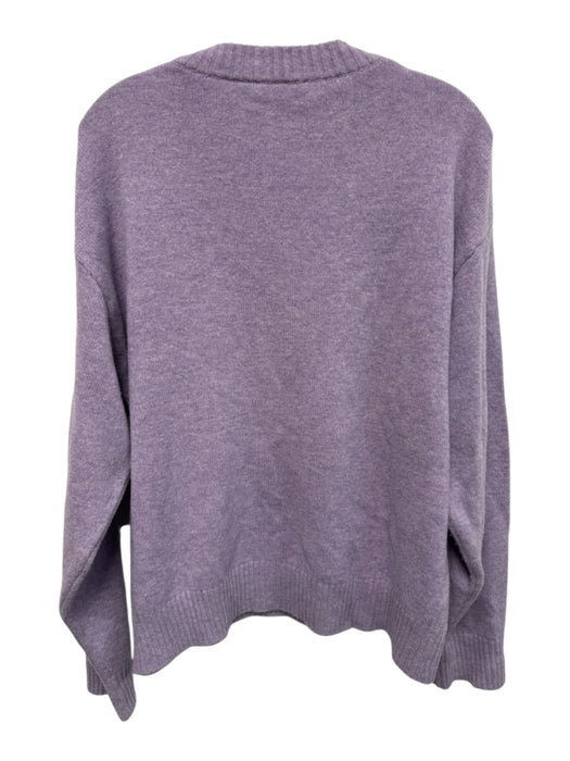 Assembly Label Size 10 Light Purple Wool Ribbed Collar & Cuffs Crew Neck Sweater Light Purple / 10