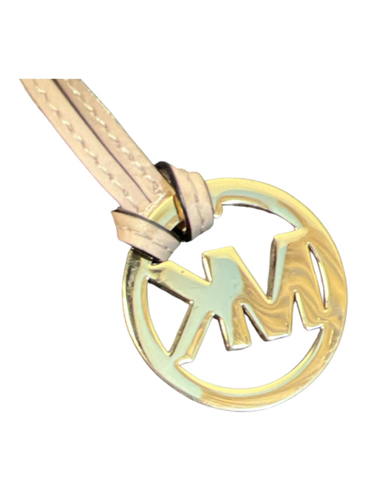 Michael Michael Kors Brown Pebble Leather Shoulder Bag Gold Hardware Feet Bag Brown / One Size