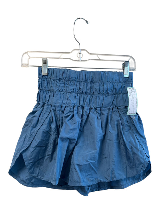 Free People Movement Size S Blue Nylon High Rise Elastic Waist Above knee Shorts Blue / S