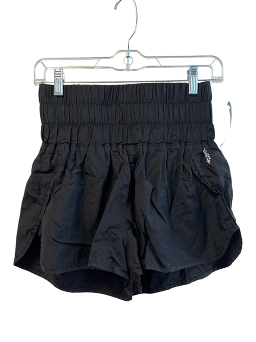 Free People Movement Size M Black Nylon High Rise Elastic Waist Shorts Black / M