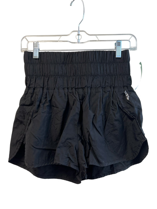 Free People Movement Size M Black Nylon High Rise Elastic Waist Shorts Black / M