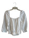 Cloth & Stone Size S White Linen & Rayon Square Neck Puff 1/2 Sleeve Cropped Top White / S