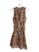 Poupette St. Barth Size S Orange & Multi Cotton Tie V Neck Floral eyelet Dress Orange & Multi / S