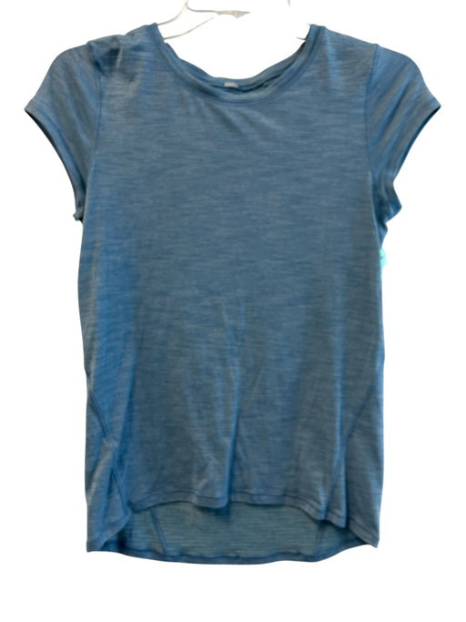 Lululemon Size Est S Blue No Fabric Tag Crew Neck Short Sleeve Heathered Top Blue / Est S