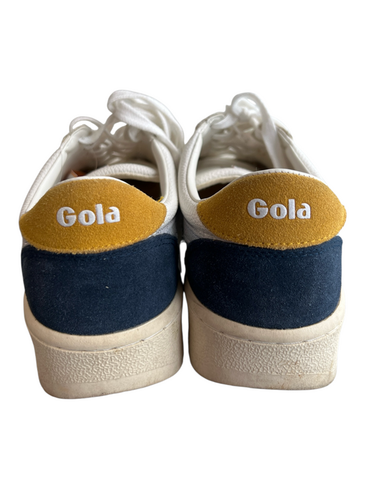 Gola Shoe Size 8 White, Blue & Yellow Leather Sneaker Lace Up Shoes White, Blue & Yellow / 8