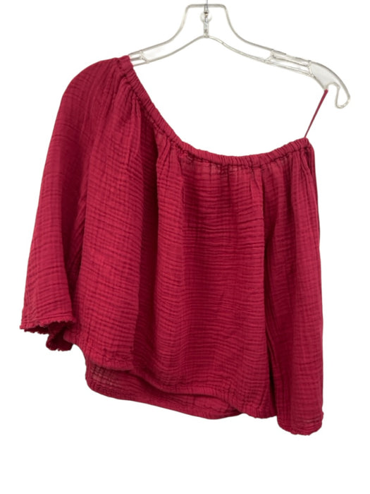Michael Stars Size M/S Fuschia Pink Cotton Gauze 1/2 Sleeve Wide Leg Pant Set Fuschia Pink / M/S