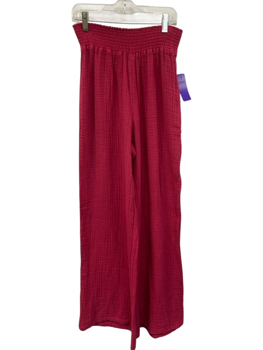 Michael Stars Size M/S Fuschia Pink Cotton Gauze 1/2 Sleeve Wide Leg Pant Set Fuschia Pink / M/S