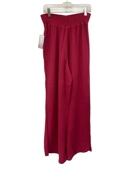 Michael Stars Size M/S Fuschia Pink Cotton Gauze 1/2 Sleeve Wide Leg Pant Set Fuschia Pink / M/S