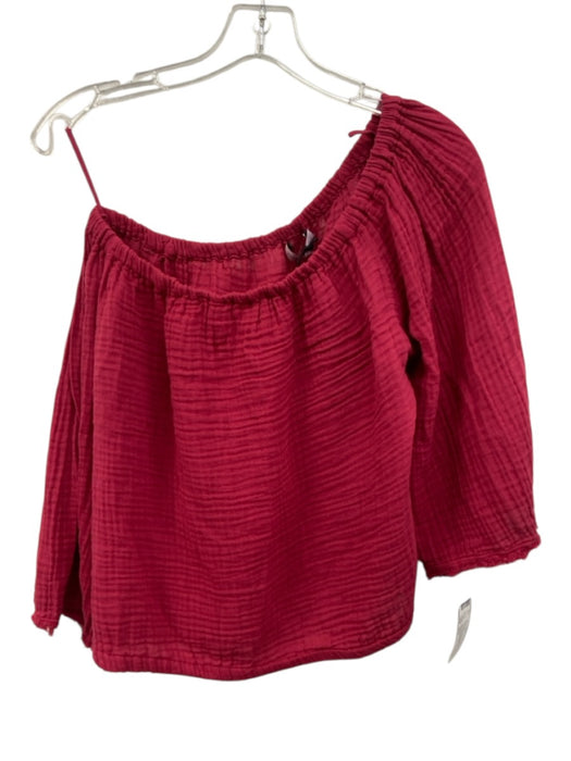 Michael Stars Size M/S Fuschia Pink Cotton Gauze 1/2 Sleeve Wide Leg Pant Set Fuschia Pink / M/S