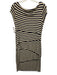 Bailey 44 Size L Cream White & Navy Blue Rayon Blend Striped Cap Sleeve Dress Cream White & Navy Blue / L