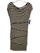 Bailey 44 Size L Cream White & Navy Blue Rayon Blend Striped Cap Sleeve Dress Cream White & Navy Blue / L