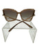 Tom Ford Brown Acetate Transparent Tinted Gradient Lens Geometric Sunglasses Brown