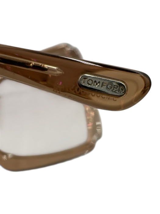 Tom Ford Brown Acetate Transparent Tinted Gradient Lens Geometric Sunglasses Brown