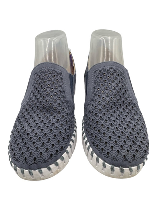 Ilse Jacobsen Shoe Size 40 Slate Blue Leather Upper Perforated Suede Sneakers Slate Blue / 40