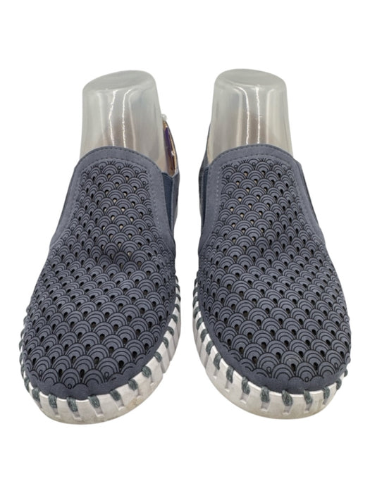 Ilse Jacobsen Shoe Size 40 Slate Blue Leather Upper Perforated Suede Sneakers Slate Blue / 40