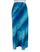 Josie Natori Size M Mixed Blues Silk Halter Brushstroke Satin Maxi Skirt Set Mixed Blues / M