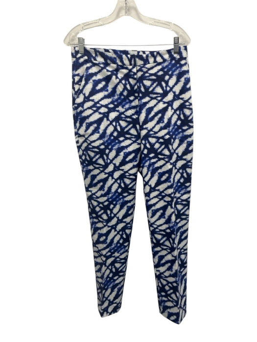 Natori Size M/8 White & Blue Tencel Blend Abstract Print Asymmetrical Pant Set White & Blue / M/8