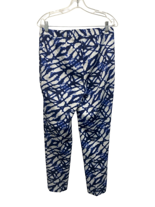 Natori Size M/8 White & Blue Tencel Blend Abstract Print Asymmetrical Pant Set White & Blue / M/8