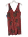 Peruvian Connection Size 10 Red & Beige Silk Sleeveless Abstract Print Dress Red & Beige / 10