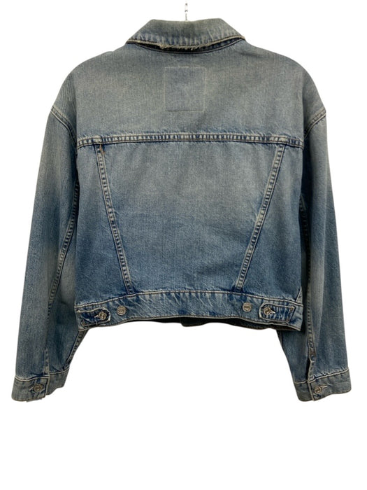 Mother Superior Size L Medium Wash Cotton Long Sleeve Denim Button Up Jacket Medium Wash / L