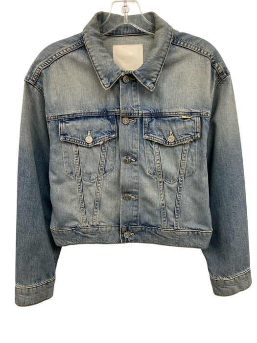 Mother Superior Size L Medium Wash Cotton Long Sleeve Denim Button Up Jacket Medium Wash / L