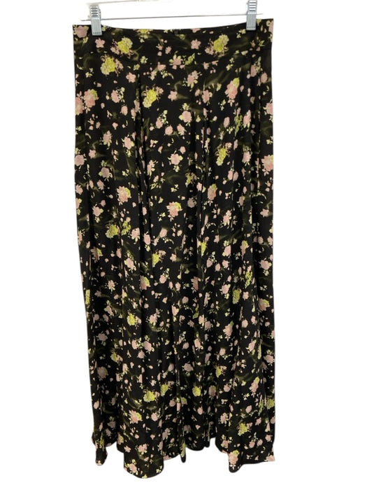 Zadig & Voltaire Size 40 Black, Pink, Green Viscose Floral Maxi Side Zip Skirt Black, Pink, Green / 40