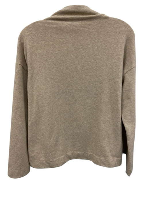 Vince Size XS Beige Gray Cotton Blend Long Sleeve Heathered Mock Neck Sweater Beige Gray / XS