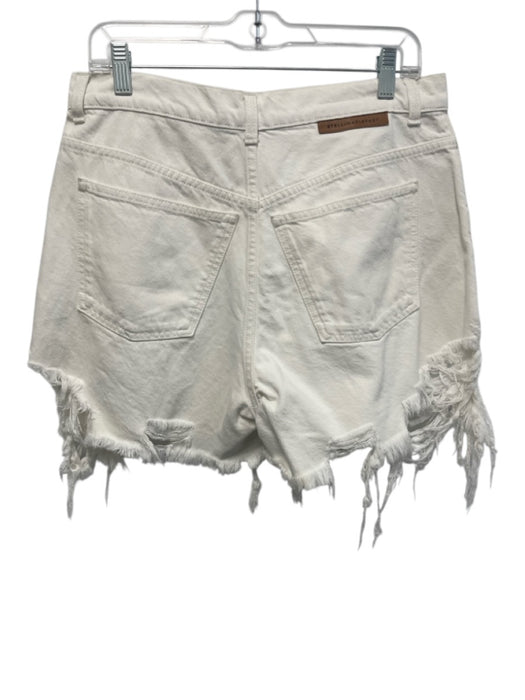 Stella McCartney Size 30 White Cotton High Rise Distressed Zip Fly Shorts White / 30