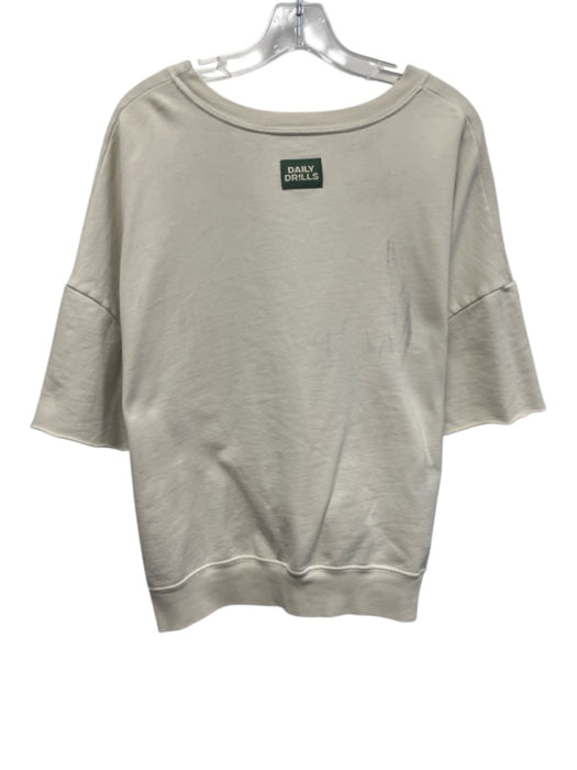 Daily Drills Size Est M/L White Cotton Long Sleeve Short Sleeve Heavy Top White / Est M/L