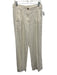A.L.C. Size 8 White Linen & Cotton High Rise Zip Fly Trouser Pleats Pants White / 8