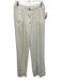 A.L.C. Size 8 White Linen & Cotton High Rise Zip Fly Trouser Pleats Pants White / 8