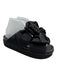 Ganni Shoe Size 40 Black Leather Platform slides Ruffles Open Toe Sandals Black / 40