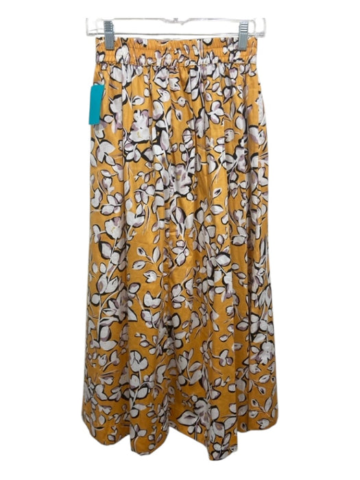 Buru Size M yellow, white, multi Cotton floral print Elastic Waist Maxi Skirt yellow, white, multi / M