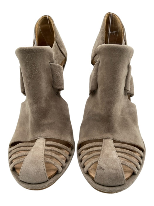 Balenciaga Shoe Size 38 Taupe Beige Suede Stiletto Slip On Caged Pumps Taupe Beige / 38
