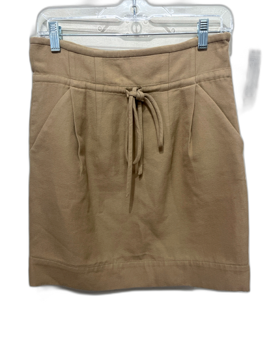 IRO Size 38 Beige Cotton Blend Drawstring Waist Side Zip Front Pocket Skirt Beige / 38