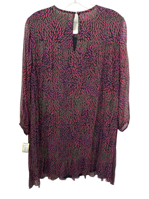 Ba&sh Size S Purple, Red, Black Viscose Puff 3/4 Sleeve Abstract Print Dress Purple, Red, Black / S