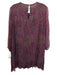 Ba&sh Size S Purple, Red, Black Viscose Puff 3/4 Sleeve Abstract Print Dress Purple, Red, Black / S