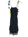 Misa Size M Black, White, Pink Viscose Spaghetti Strap Smocked Detail Midi Dress Black, White, Pink / M