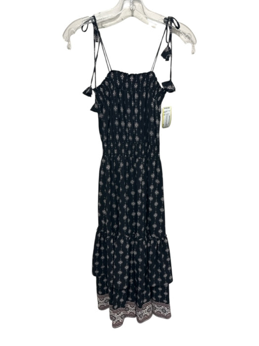 Misa Size M Black, White, Pink Viscose Spaghetti Strap Smocked Detail — Labels Resale Boutique