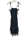 Misa Size M Black, White, Pink Viscose Spaghetti Strap Smocked Detail Midi Dress Black, White, Pink / M