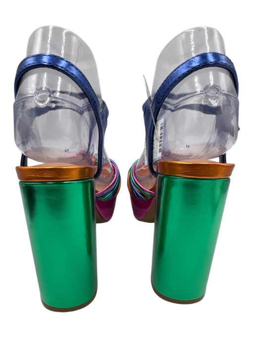 Bamboo Shoe Size 8 Pink, Green, Blue Manmade Material Knot Strappy Sandals Pink, Green, Blue / 8