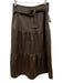 Marie Oliver Size 2 Dark Brown Polyurethane Faux Leather Tiered Maxi Skirt Dark Brown / 2