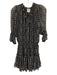 Misa Size S Black & Multi Viscose 3/4 Sleeve Sheer All Over Print Dress Black & Multi / S