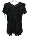 Loveshackfancy Size M Black Cotton Ruffle Cap Sleeve Hook & Eye Tiered Dress Black / M