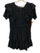 Loveshackfancy Size M Black Cotton Ruffle Cap Sleeve Hook & Eye Tiered Dress Black / M
