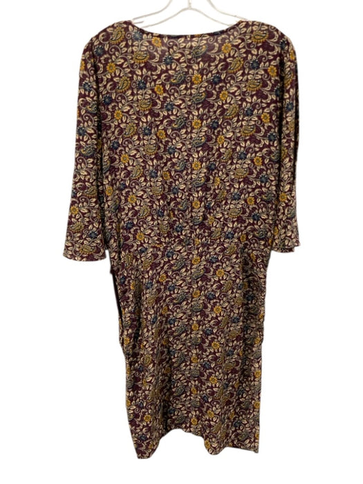 Ba&sh Size 3 Purple & Multi Viscose & Cotton Floral Long Sleeve pleats Dress Purple & Multi / 3